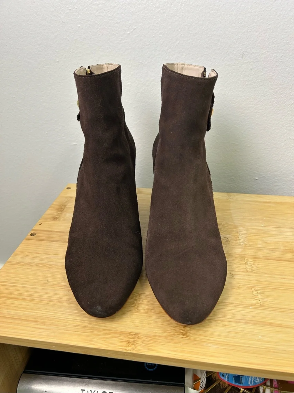 Kate spade New York Suede Ankle Boots Size 8.5M chocolate‎ Brown